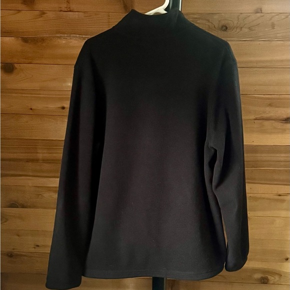 Croft & Barrow Men's Black Quarter Zip Fleece Pullover Large Soft Warm Fall EUC - Picture 7 of 8